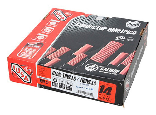 Cable Electrico Cal. 14 Color Rojo Tipo Thw (1 H Iusa 399320