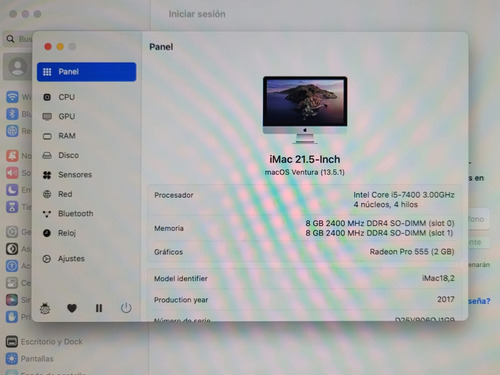 Apple iMac 21,5 Retina 4k 2017, Core I5 7th, Ram 16gb (Usado)