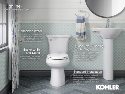 Kohler K-3493-tr-0 Highline Classic Pressure Lite Comfort -