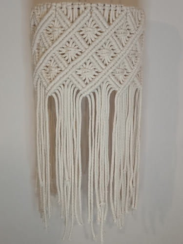 Pantalla Para Lampara Macrame 30cm De Diametro Color Crudo