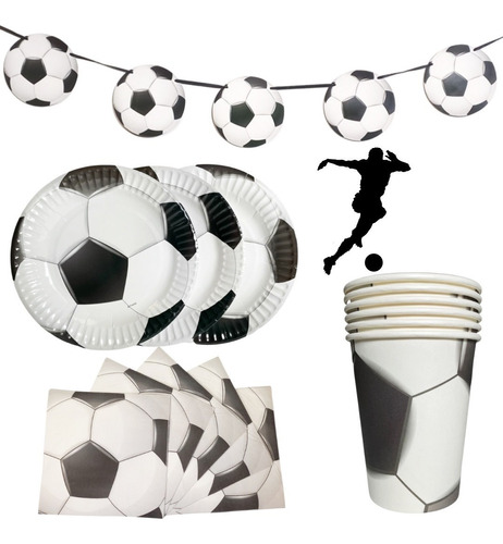 Kit Mesa Descartable Decoración De Cumpleaños Futbol 