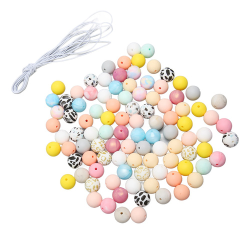 Perlas De Silicona Para Hacer Llaveros, 100 Unidades Colorid