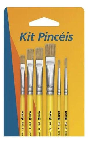 Kit Pincéis Para Pintura Em Tecido Tigre 6234 - 6un