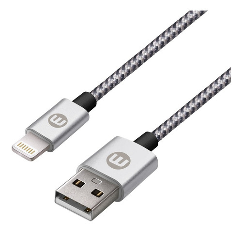 Cable Mobo Bicolor Lightning 1m Color Plata