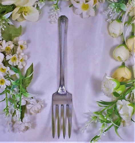 Antiguo Tenedor De Alpaca Baño De Plata 19.5 Cm