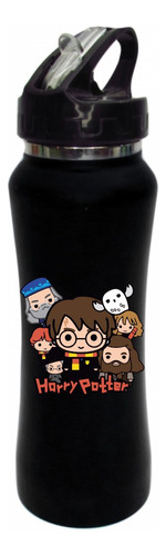 Termo Pitillo Harry Potter Art Botilito Aluminio Negro 650ml