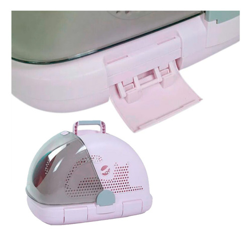Gaiola Transporte Gato Caixa De Areia Higiênica Luxo - Rosa