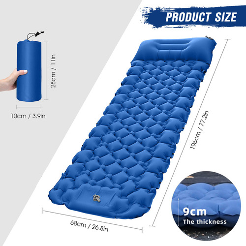 Colchón Inflable, Almohada Para Dormir Y Acampar Con Tapete