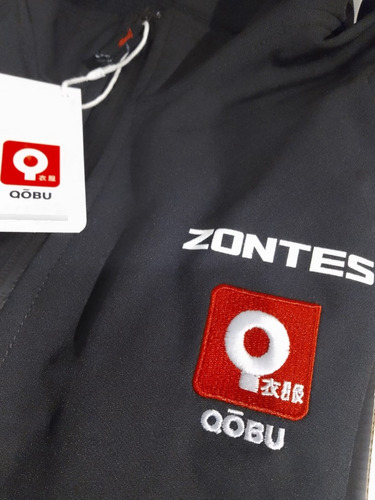Campera Moto Softshell Black Jacket Protecciones Qobu Zontes