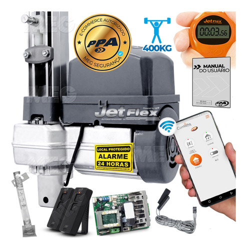 Kit Motor Ppa Bv 1/3 Hp Jet Flex App Wifi Alum Portão 400kg