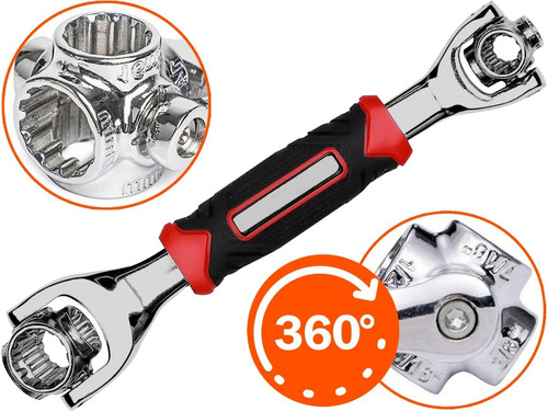 Imagen 1 de 10 de Llave 48 En 1 Giratoria 360º 8 A 19mm Multifuncion Universal