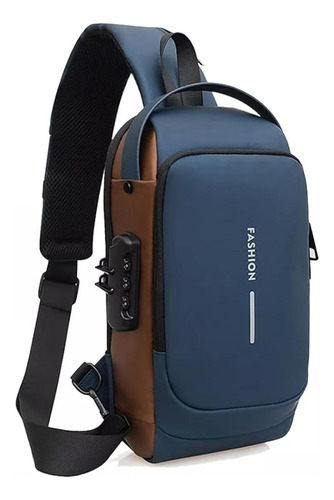 Mochila Cruzada Antirrobo Impermeable Para Hombre