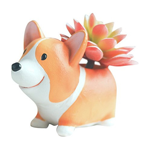 Cute Cartoon Home Decoration Corgi Dog En Forma De Maceta Su