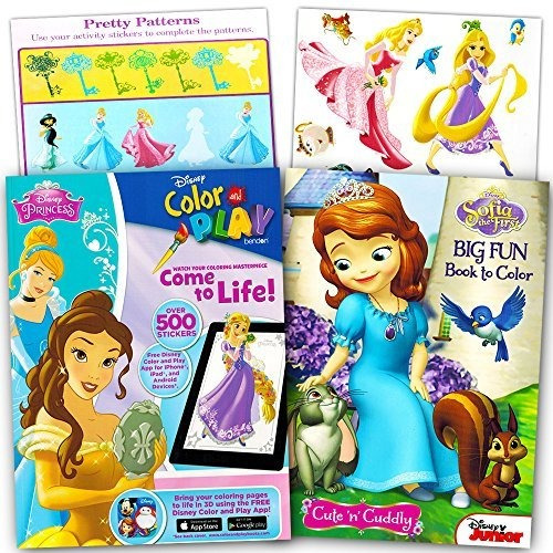 Conjunto De Pegatinas Y Libros Para Colorear Disney Princess