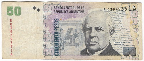 !!! 50 Pesos 1999 2sed. Diseño Sarmiento Reposicion !!!