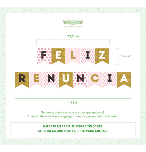 Banderin Personalizado Feliz Renuncia Feliz Renuncia