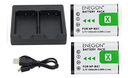 Bateria Enegon Np-bx1 (paquete De 2) Y Cargador Dual Rapido