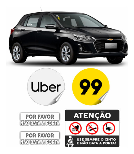 Kit Adesivos Identificação Aplicativo Uber