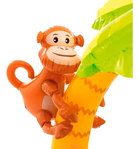 Piscina Inflable Con Para Sol Isla Tropical Amigos Intex