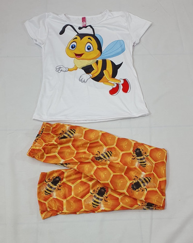 Pijama Pavi Abeja Mujer Adulto Poliéster Manga Corta.