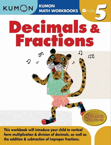 Libro Kumon Decimales Y Fracciones Quinto Grado En Ingles 