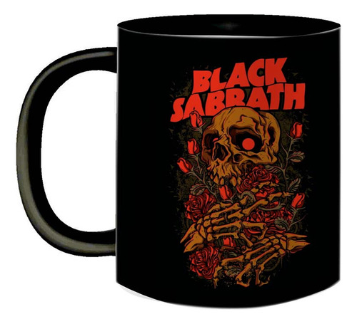 Caneca Preta Do Black Sabbath Metal Clássico Banda Favorita