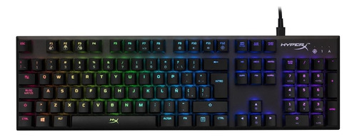 Teclado gamer HyperX Alloy FPS QWERTY español color negro con luz RGB