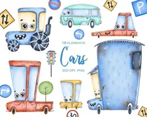 Comprar Cliparts Imagenes Png Autos Acuarelas Is7