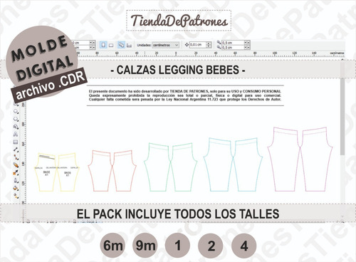 Molde Patron Coreldraw Calza Legging Bebes De 6meses A 4anos Mercadolibre Molde Patron Coreldraw Calza Legging Bebes De 6meses A 4anos Mercadolibre