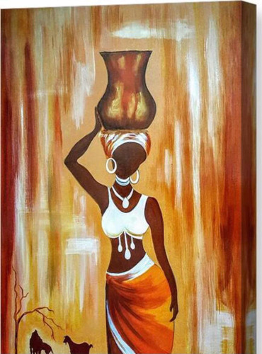 Cuadros Africanos Pintados A Mano Óleo Abstracto Moderno