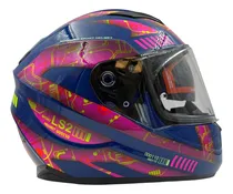 Comprar Casco Integral Con Lentes Ls2 Ff320 Evo Tect Dark Blue Pink
