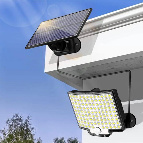 Luz Solar Recargable, Mxrla-001, 1 Caja, 106led, 2w, 3000lm, Estructura Negro