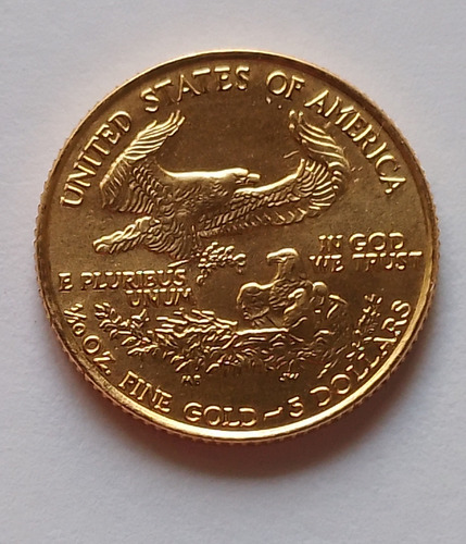 Moneda Oro Liberty Águila 1/10 Onza N° Romanos 1990