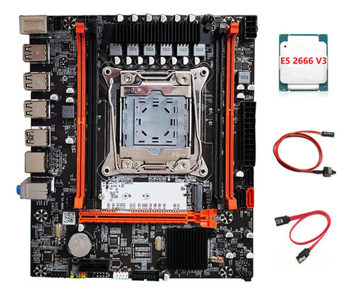 Placa Base X99h+cpu E5 2666 V3+cable De Conmutador+kit De Ca