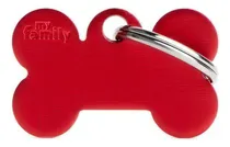 Comprar Chapas Identificatoria Para Mascotas My Family Small Bone Rojo Grabado Instantáneo