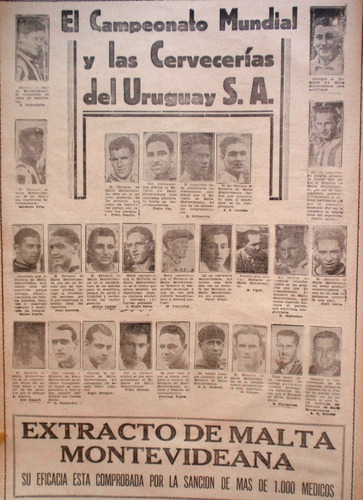 Futbol El Campeonato Mundial Y Las Cervecerias Uruguay 1930