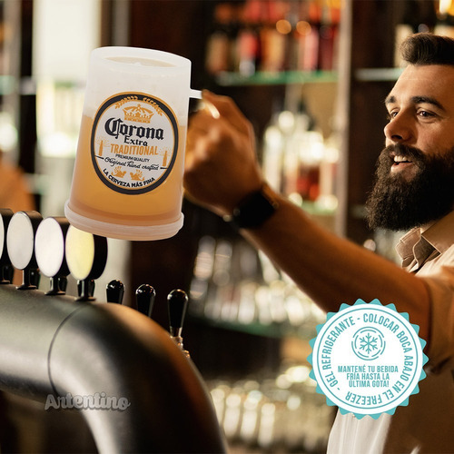 6 Vaso Chopp Gel Refrigerante Cerveza Fernet Siempre Frío