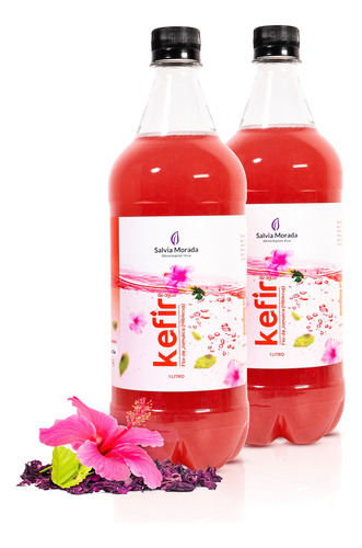 Kefir De Agua Con Flor De Jamaica Bebida Probiótica 2 Litros