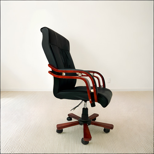 Silla Giratoria Eco Cuero Gas Oficina Escritorio Ejecutiva Color Negro