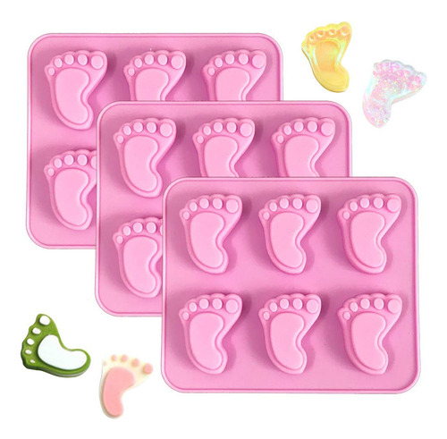 Moldes De Silicona Para Jabón Con Estampado De Pies De Bebé,