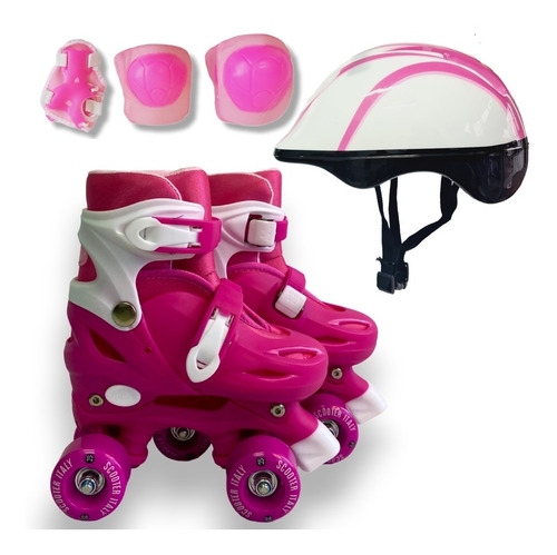 Patines Extensibles Scooter Artistico + Casco + Protecciones