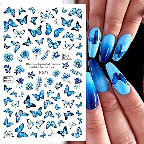 10 Hojas Mariposa Pegatinas De Uñas Autoadhesivo Calcomanias