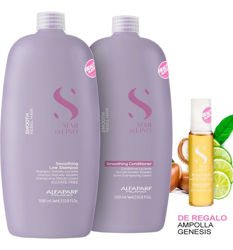 Shampoo Y Acondicionador Alfaparf Smooth Semi Di Lino Litro