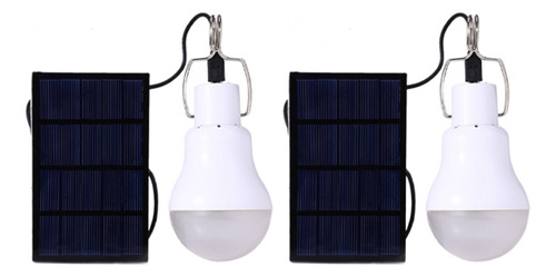 Bombilla Led Portátil O Alimentada Por 2 Paneles Solares Bul