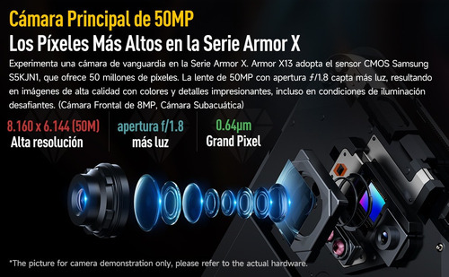 Ulefone Celular Ulefone Armor X13 Teléfono Robusto Dual Sim 6gb (+6gb Virtual) Ram 64gb Rom 6.52hd+ 50mp+24mp Cámara De Visión Nocturna 6320mah