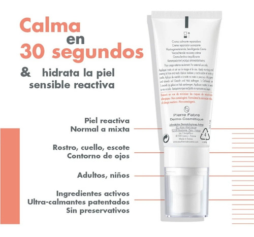 Crema Calmante Reparadora | Avene Tolerance Control 40ml