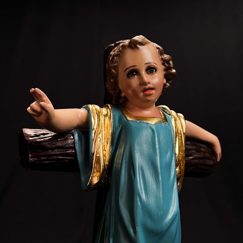 Imagen 3 de 3 de Niño Jesús Pasionista 31cm Pasta Fina Hoja De Oro