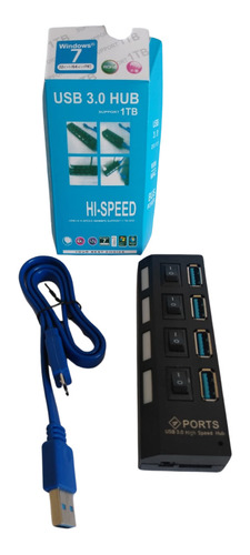 Extensión Hub Usb 3.0 4 Puertos Múltiple Conexión 4 Switch