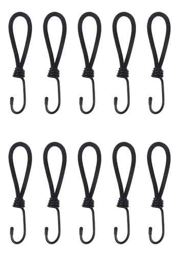 10 Cuerdas Elásticas Negras Con Ganchos, Cuerdas Elásticas D