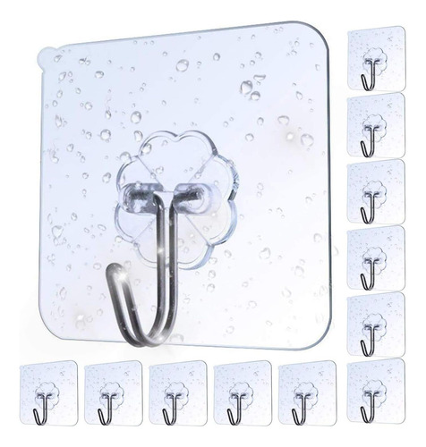 Adhesive Hooks Heavy Duty Wall Hooks 8 Kg (max) Self